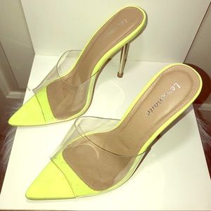 Clear Neon Stiletto Heels Size 9